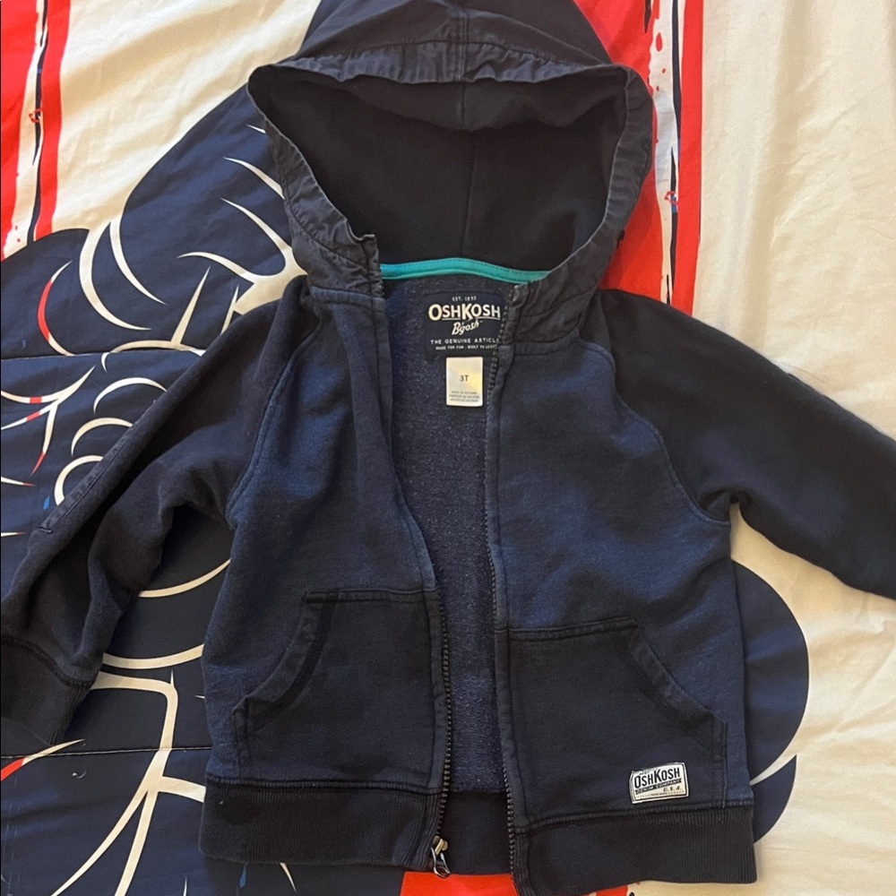 OshKosh B'gosh Dark Blue Zip-Up Hoodie 3T